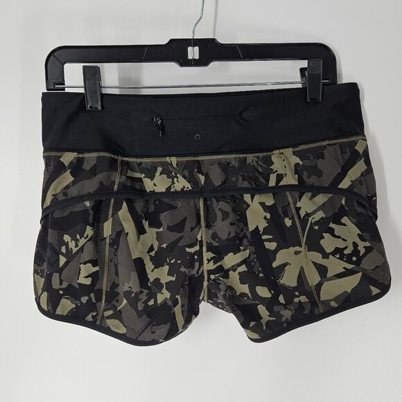 Lululemon Pop Cut Fatigue Green Black H20 Speed Up Shorts 10 - Picture 6 of 12